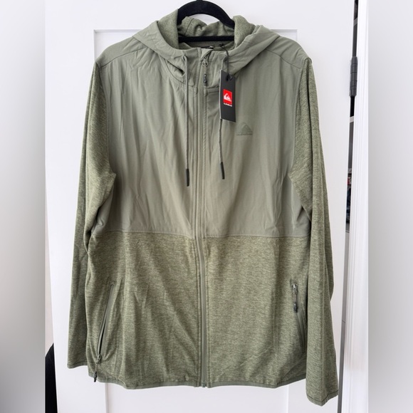 Quiksilver Men's Olive Lightweight hoodie size L BNWT - Picture 2 of 4